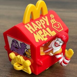 Vintage 1994 McDonald's RONALD MCDONALD Happy Meal Toy Box Birthday Train Car